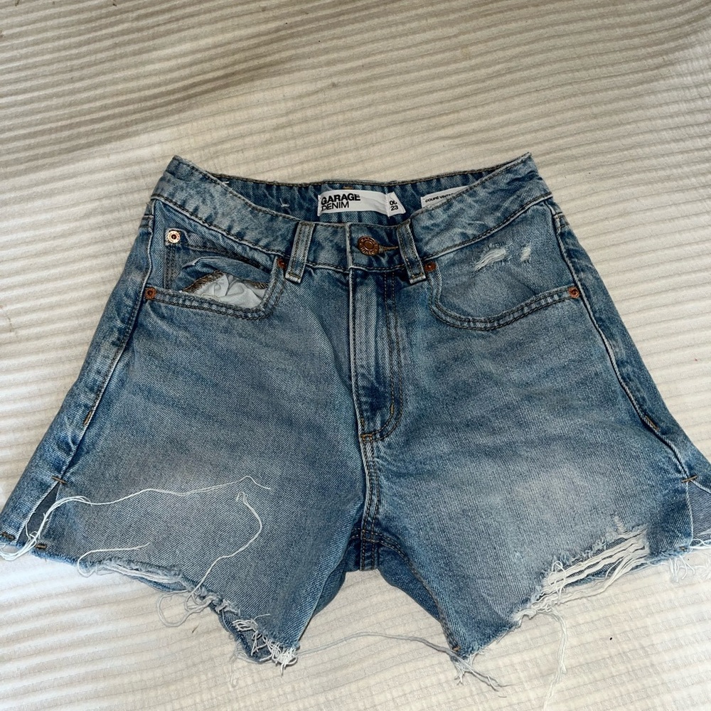 Blue Denim Distressed Women Shorts
